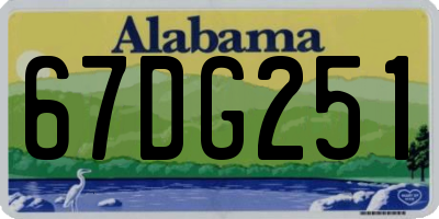 AL license plate 67DG251