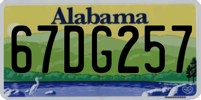 AL license plate 67DG257