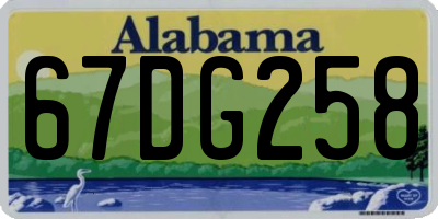 AL license plate 67DG258