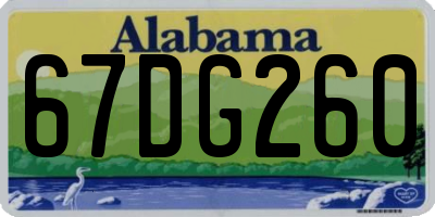 AL license plate 67DG260