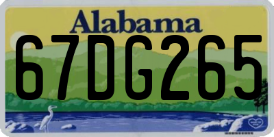 AL license plate 67DG265