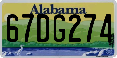 AL license plate 67DG274