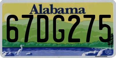 AL license plate 67DG275