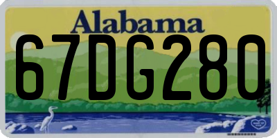 AL license plate 67DG280
