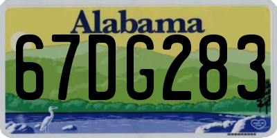 AL license plate 67DG283