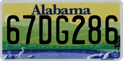 AL license plate 67DG286