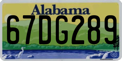 AL license plate 67DG289