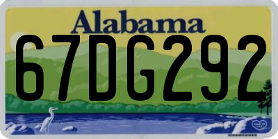 AL license plate 67DG292