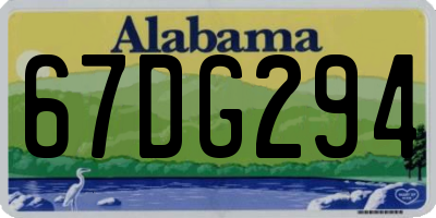 AL license plate 67DG294