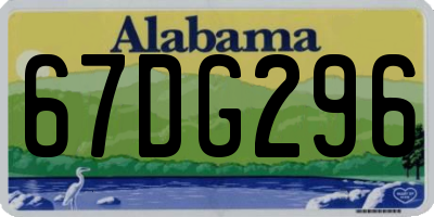 AL license plate 67DG296
