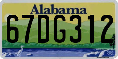 AL license plate 67DG312