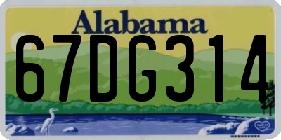 AL license plate 67DG314