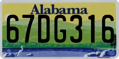 AL license plate 67DG316