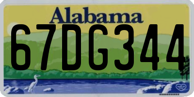 AL license plate 67DG344