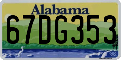 AL license plate 67DG353
