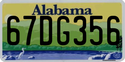 AL license plate 67DG356
