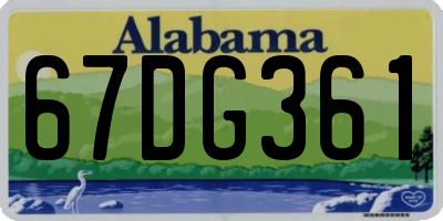 AL license plate 67DG361