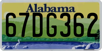 AL license plate 67DG362