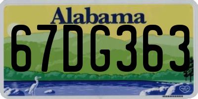 AL license plate 67DG363