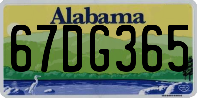 AL license plate 67DG365