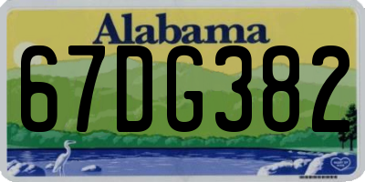 AL license plate 67DG382