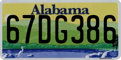 AL license plate 67DG386