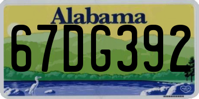 AL license plate 67DG392