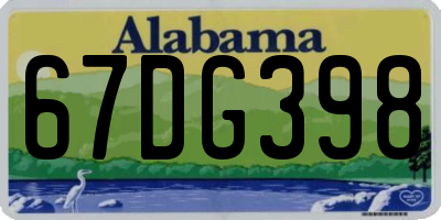 AL license plate 67DG398
