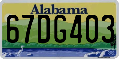 AL license plate 67DG403