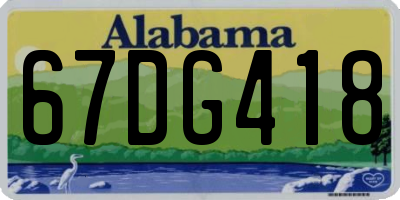 AL license plate 67DG418