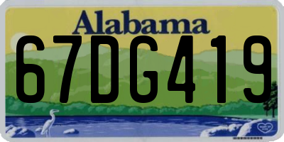 AL license plate 67DG419