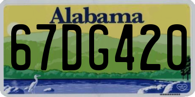 AL license plate 67DG420