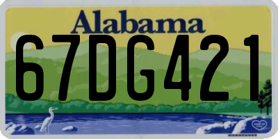 AL license plate 67DG421