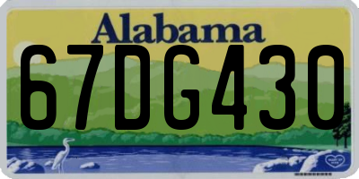 AL license plate 67DG430