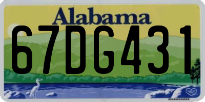 AL license plate 67DG431