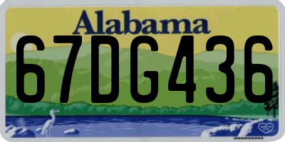 AL license plate 67DG436
