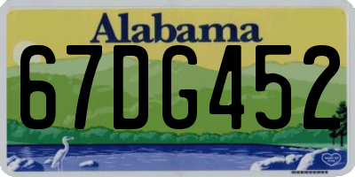 AL license plate 67DG452