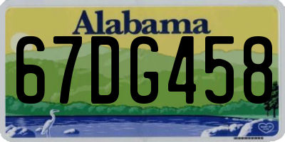 AL license plate 67DG458