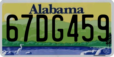 AL license plate 67DG459