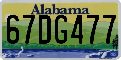 AL license plate 67DG477