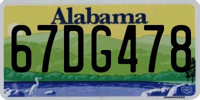 AL license plate 67DG478