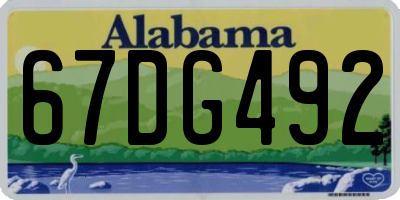AL license plate 67DG492