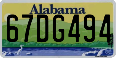 AL license plate 67DG494