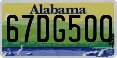 AL license plate 67DG500