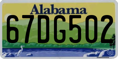 AL license plate 67DG502