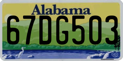 AL license plate 67DG503