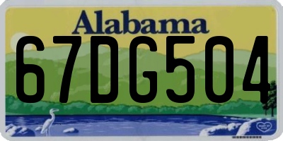 AL license plate 67DG504