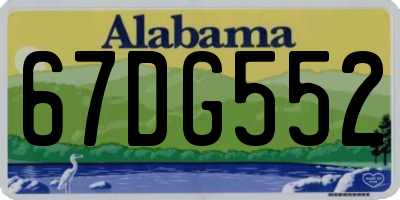 AL license plate 67DG552