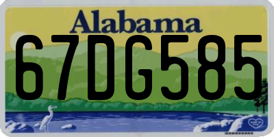 AL license plate 67DG585