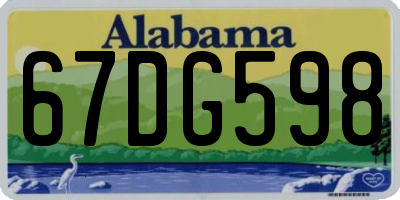 AL license plate 67DG598